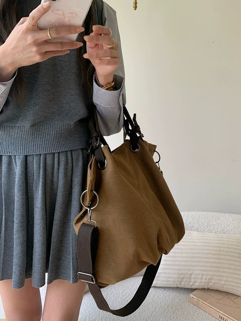 Cotton Canvas Crossbody Bag view 5