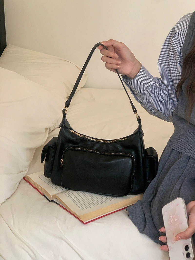 Black PU Leather Crossbody Bag view 2