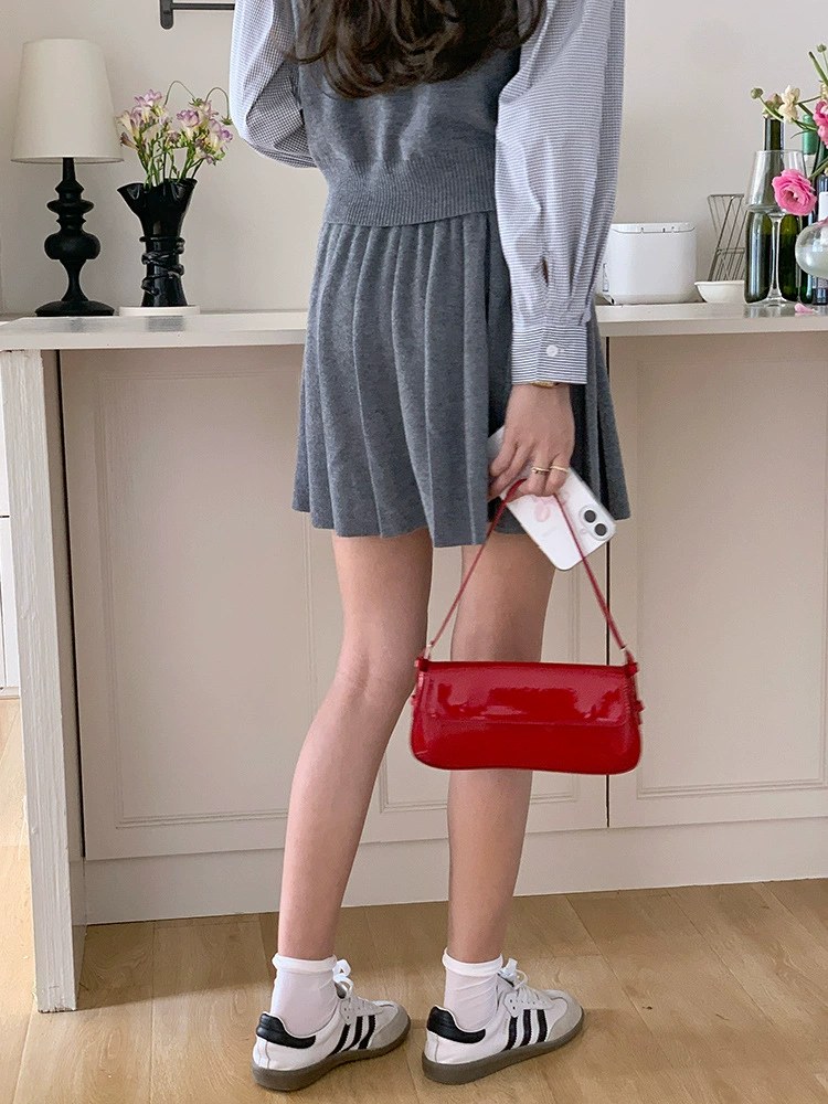 Red Patent PU Leather Crossbody Bag view 4