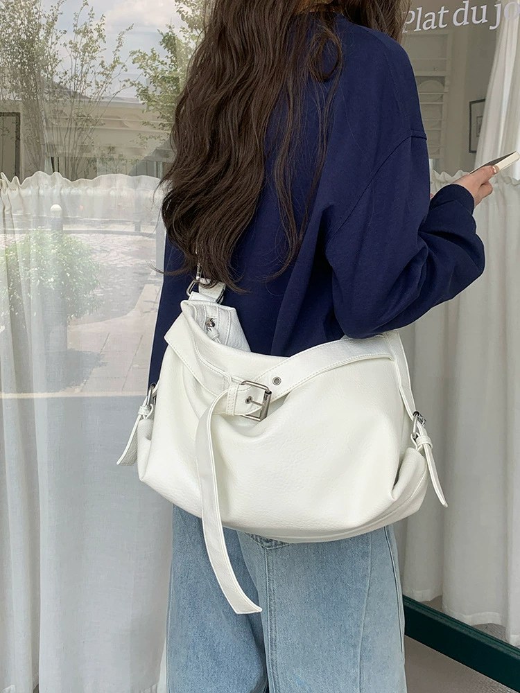 Bolso Cruzado de Cuero PU Negro view 5