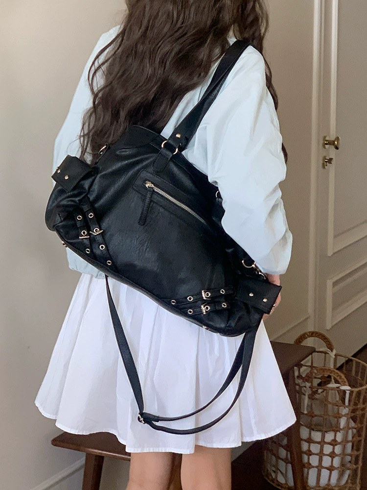 Black PU Leather Crossbody Bag view 2