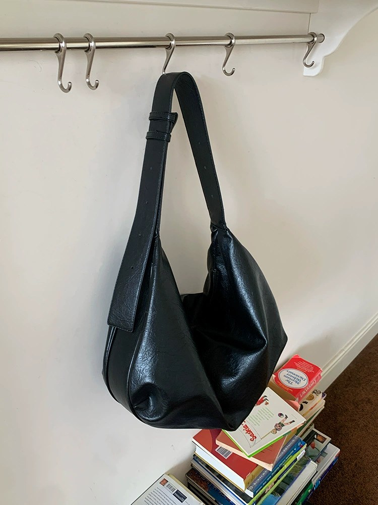 Bolso Cruzado de Cuero PU Negro view 2