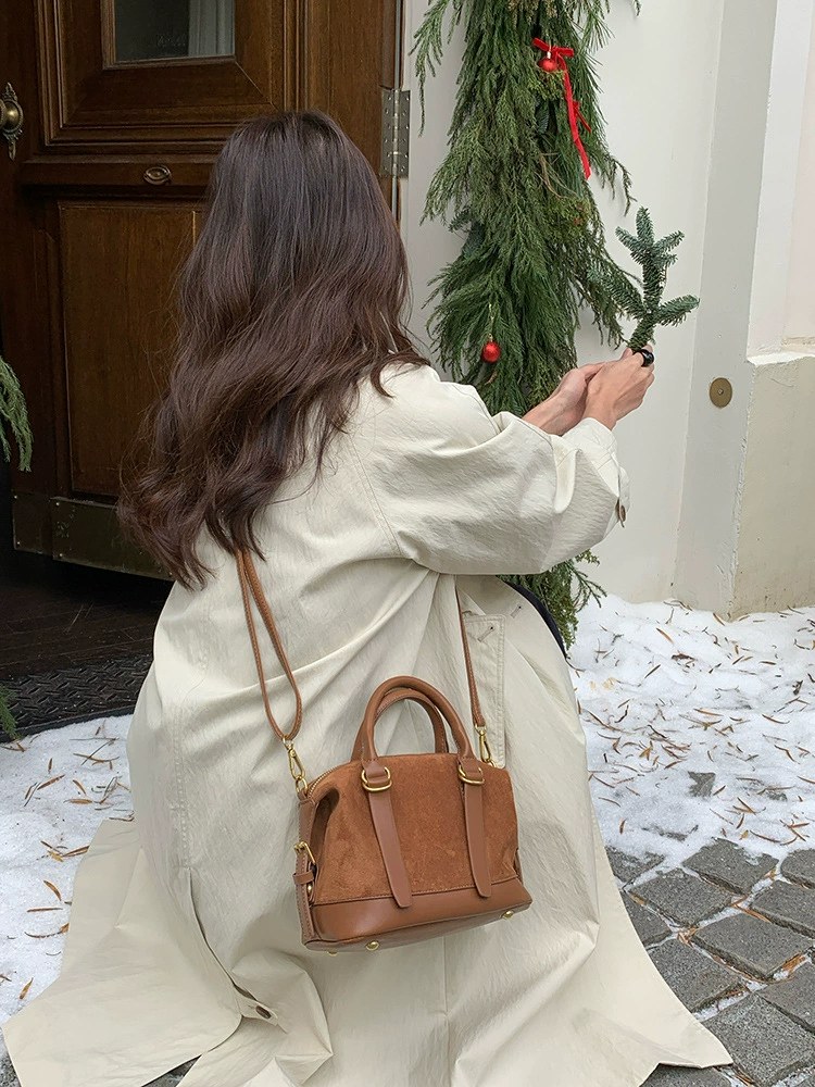 Brown PU Leather Crossbody Bag view 2
