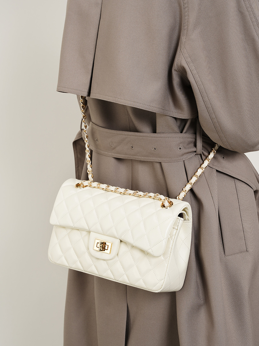 YY-QUI-003 matelassé puffer mini tote in cream — wholesale puffer bag YANYAN