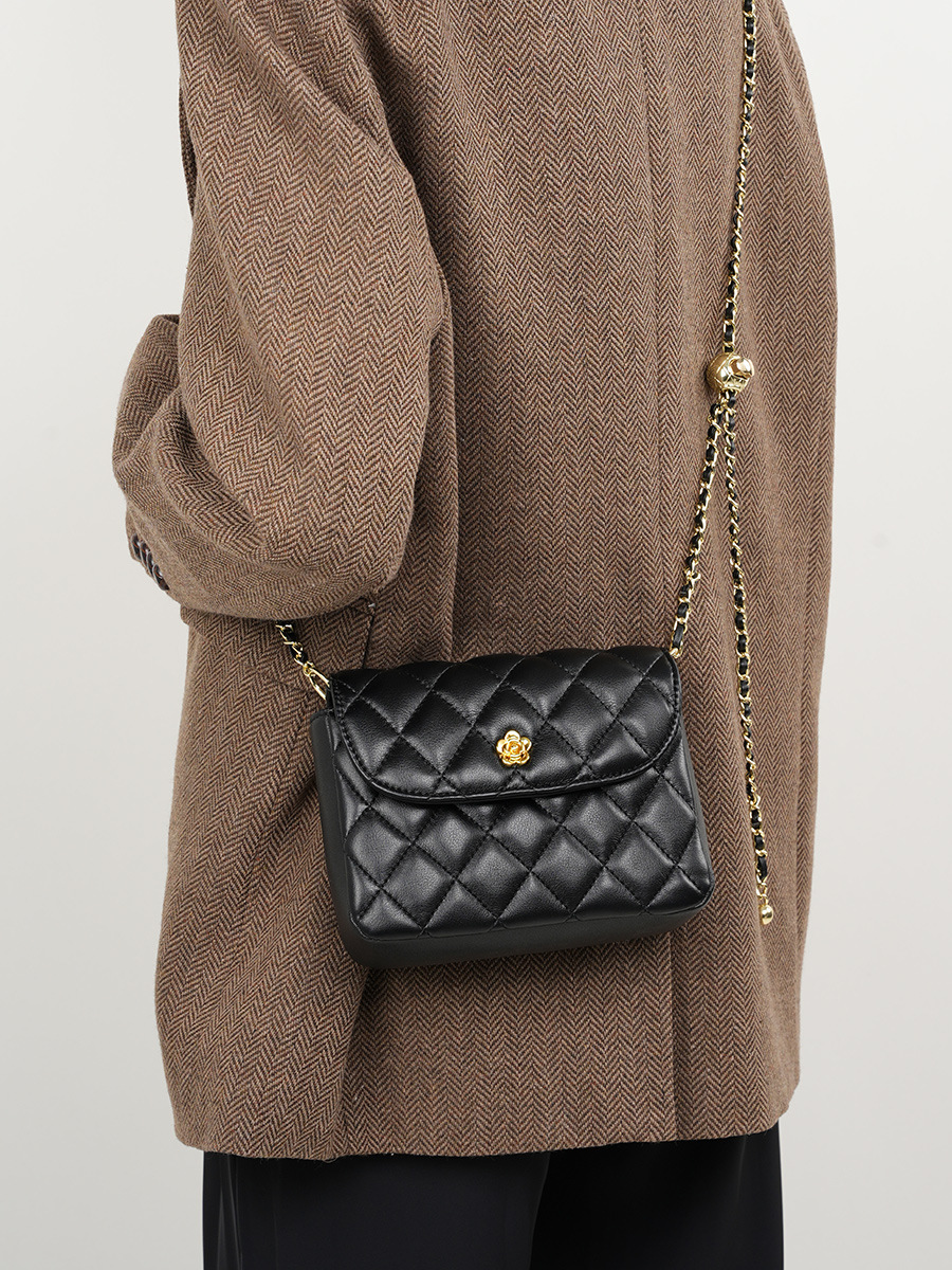 Cowhide Diamond Quilted Chain Shoulder — Entry-Tier Classic view 2