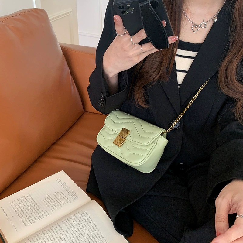 PU Leather Quilted Chain Bag view 2