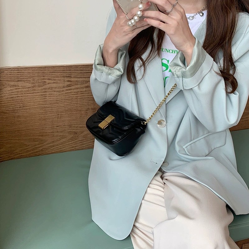 PU Leather Quilted Chain Bag view 4