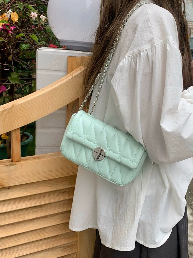 PU Leather Quilted Chain Bag view 5