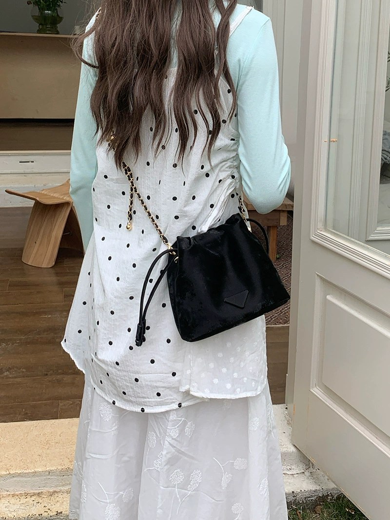Beige PU Leather Quilted Chain Bag view 3
