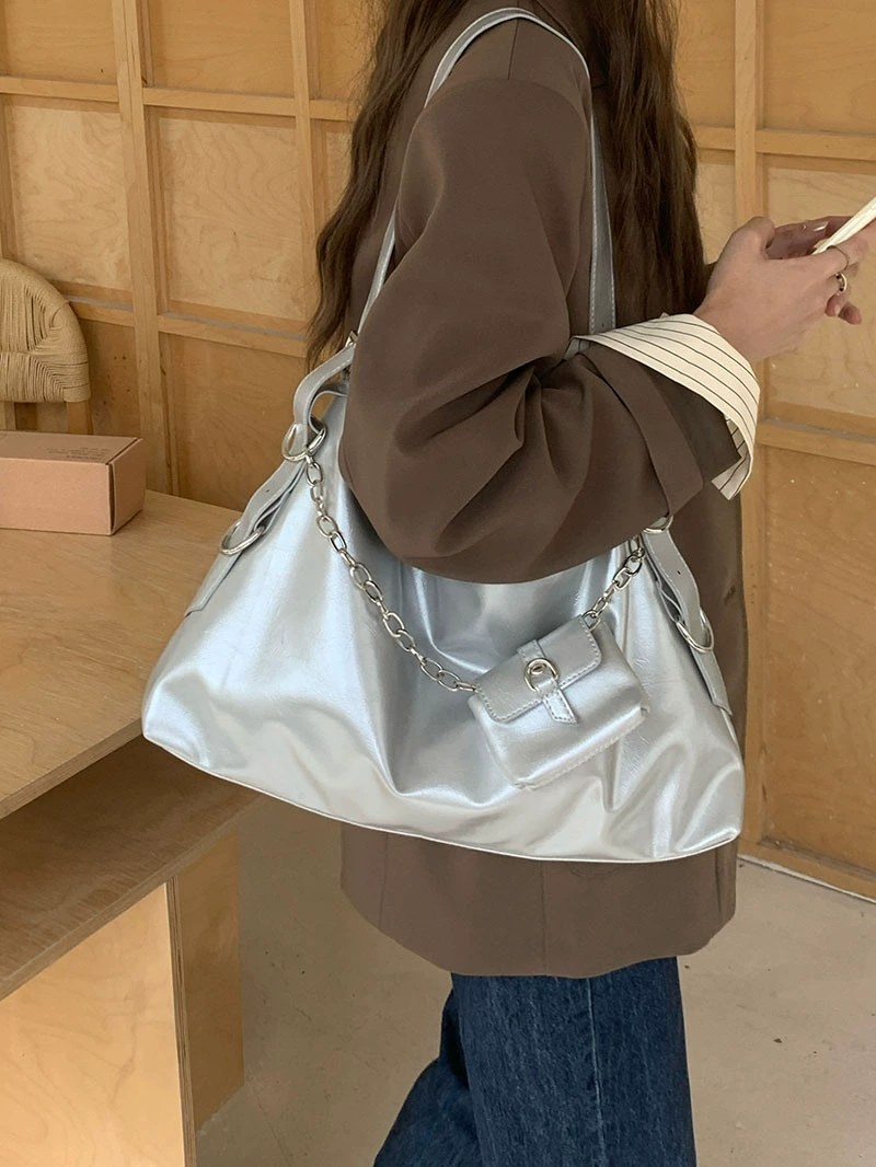 PU Leather Quilted Chain Bag view 2