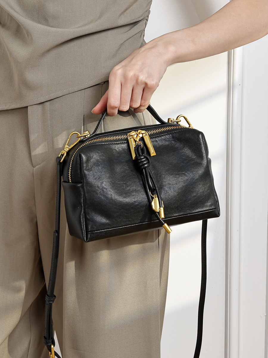 Vegetable-Tanned Cowhide Mini Square Shoulder Bag view 2