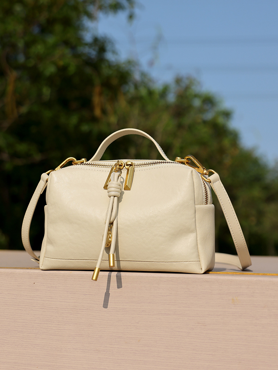 Vegetable-Tanned Cowhide Mini Square Shoulder Bag view 4