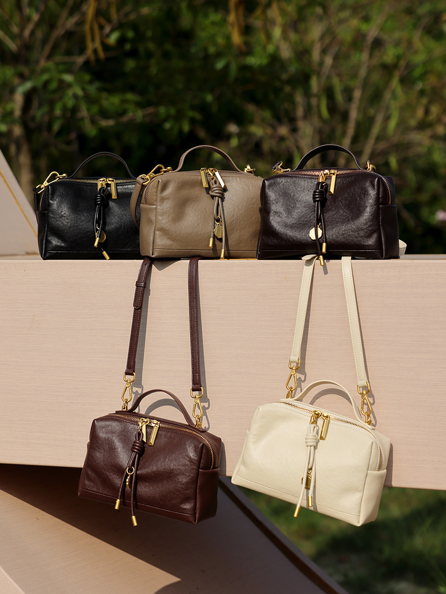 Vegetable-Tanned Cowhide Mini Square Shoulder Bag view 5