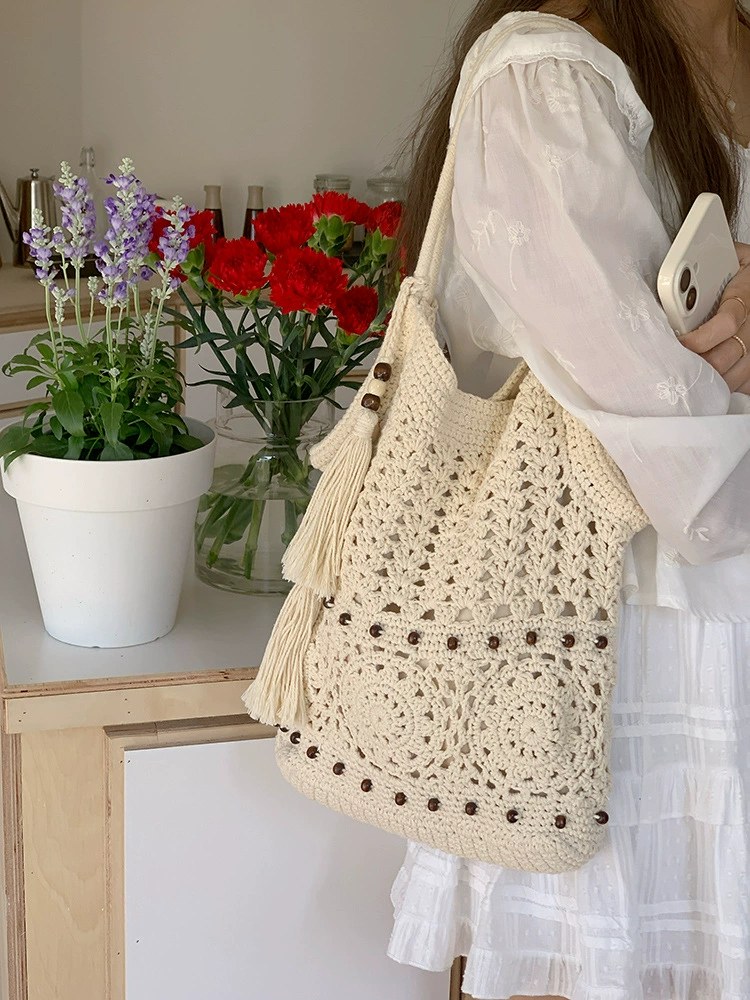 Woven Synthetic Shoulder Bag view 2