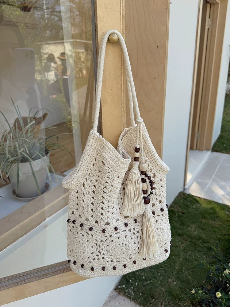 Woven Synthetic Shoulder Bag view 3