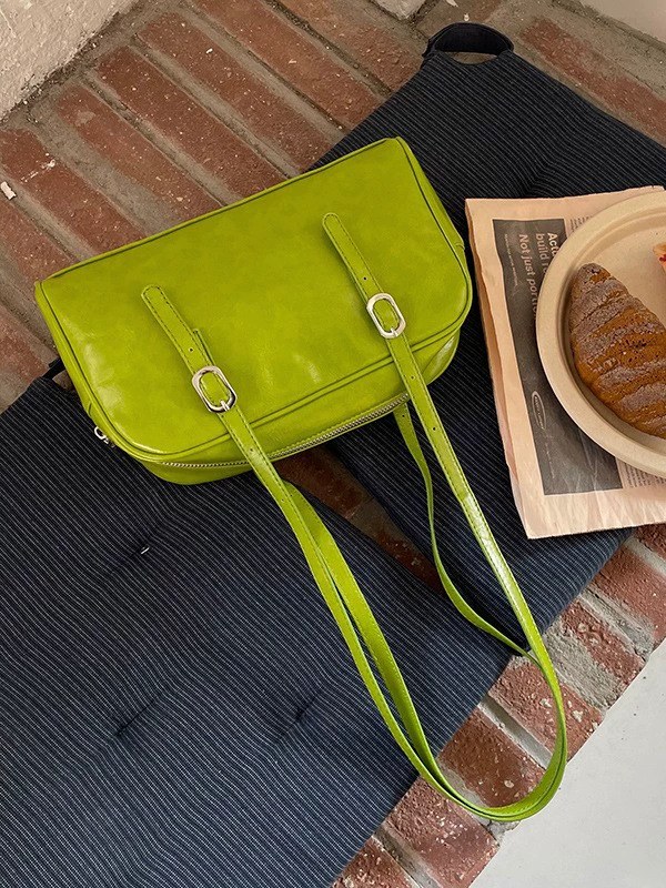 Green PU Leather Shoulder Bag view 2
