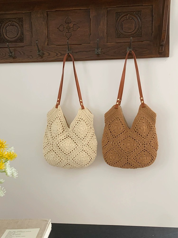 Woven Synthetic Shoulder Bag view 3
