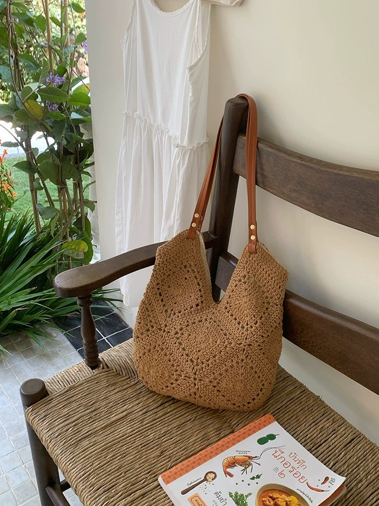 Woven Synthetic Shoulder Bag view 5