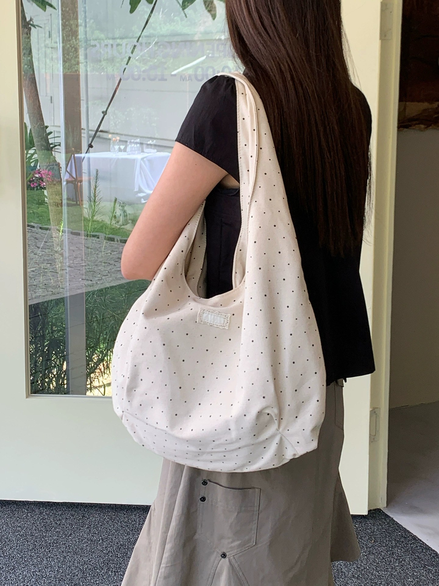 Cotton Canvas Shoulder Bag view 4