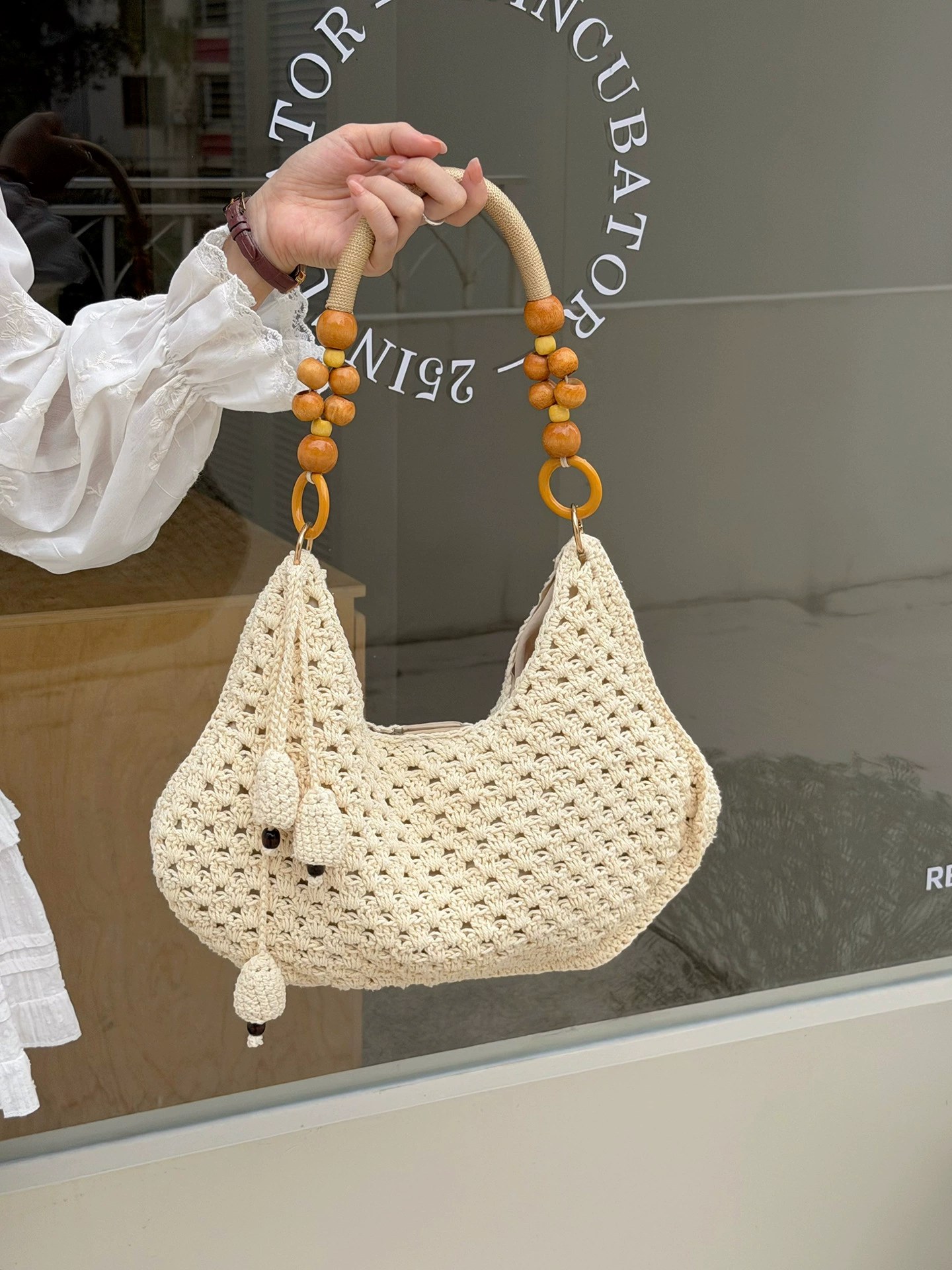 Woven Synthetic Shoulder Bag view 2