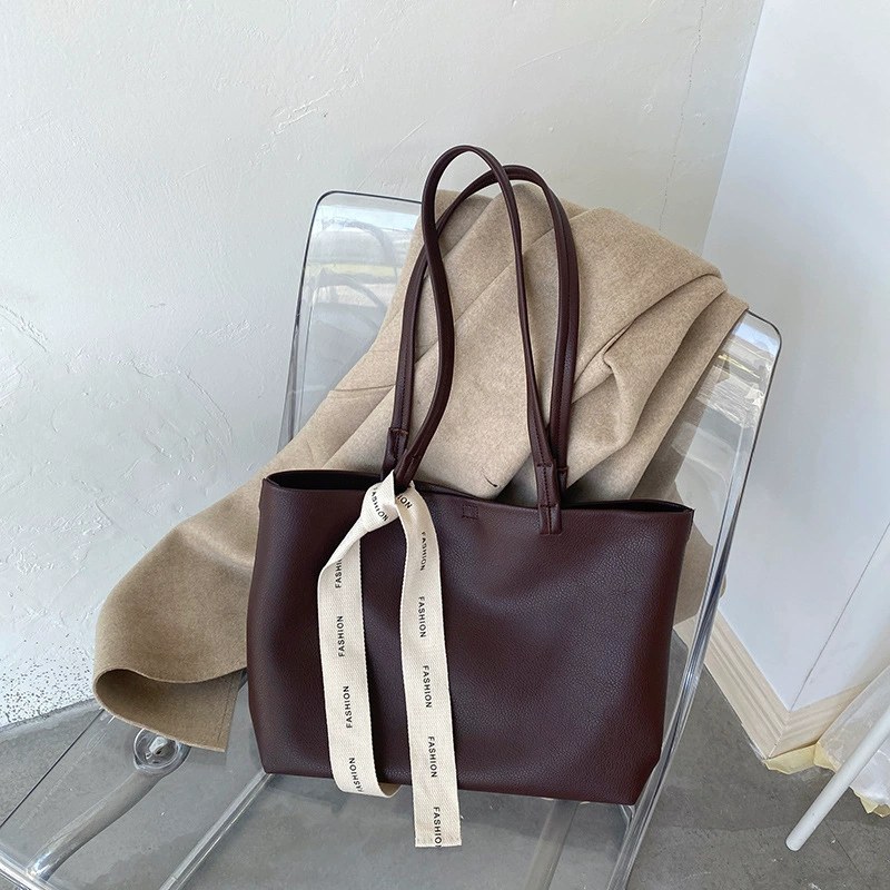 Brown PU Leather Shoulder Bag view 2