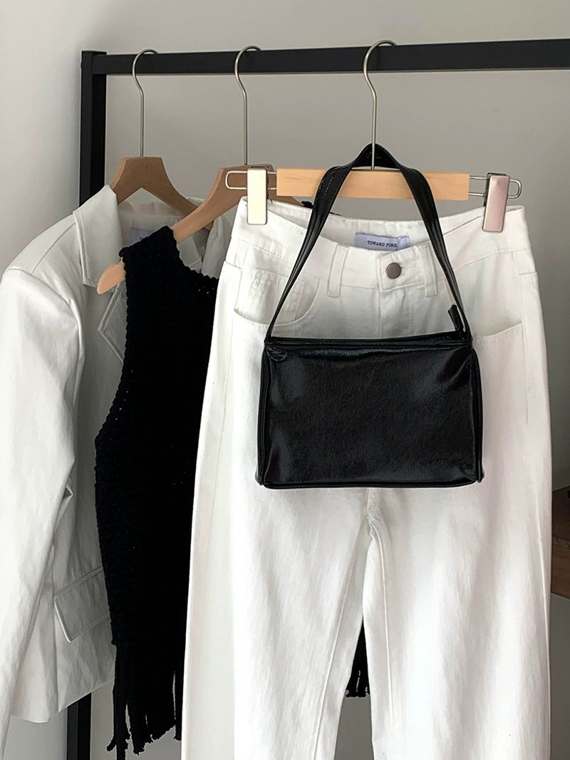 Silver PU Leather Shoulder Bag view 2