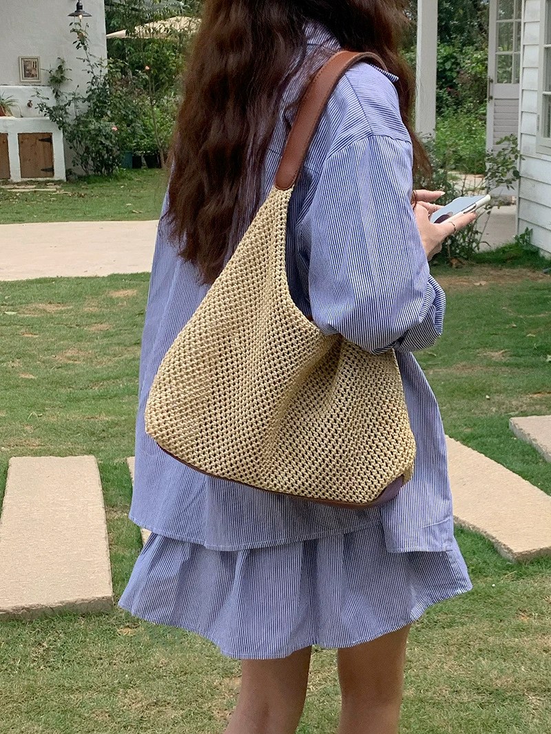 Woven Synthetic Shoulder Bag view 4