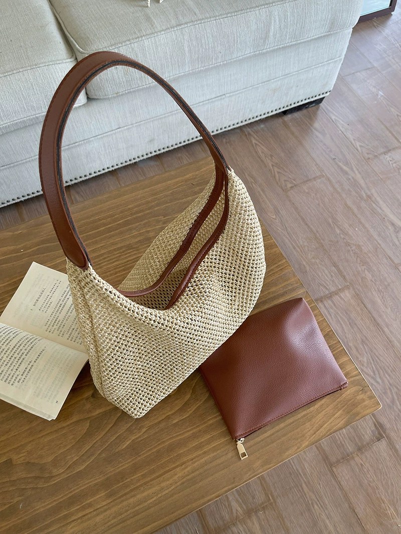 Woven Synthetic Shoulder Bag view 5