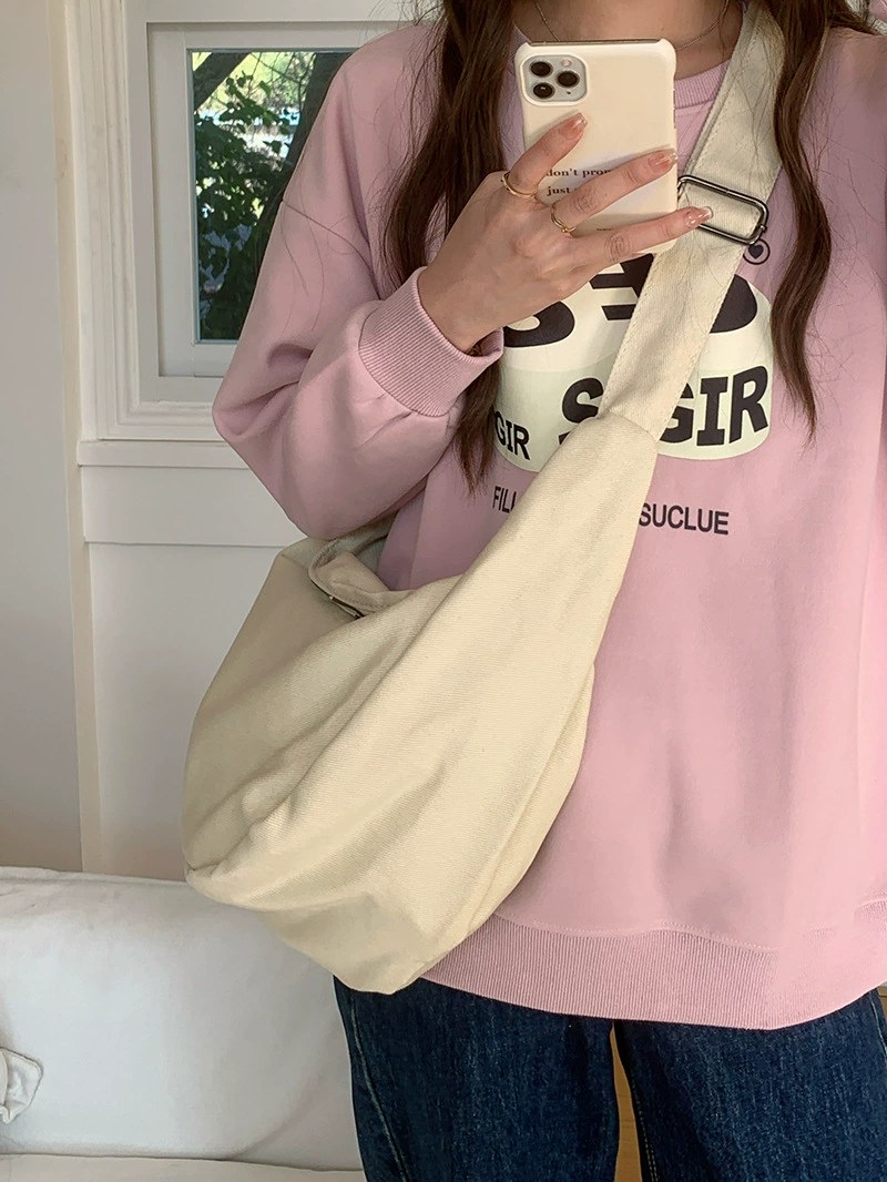 Cotton Canvas Shoulder Bag view 3