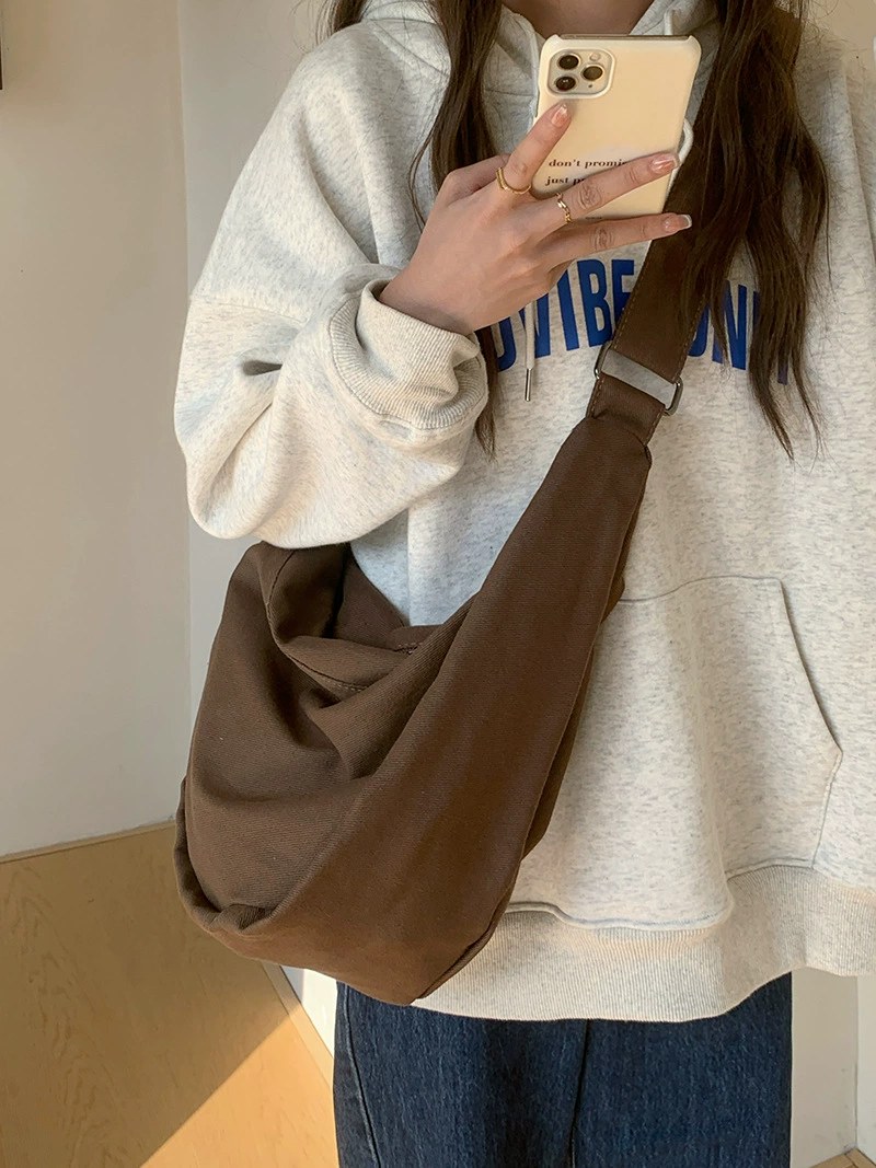 Cotton Canvas Shoulder Bag view 4
