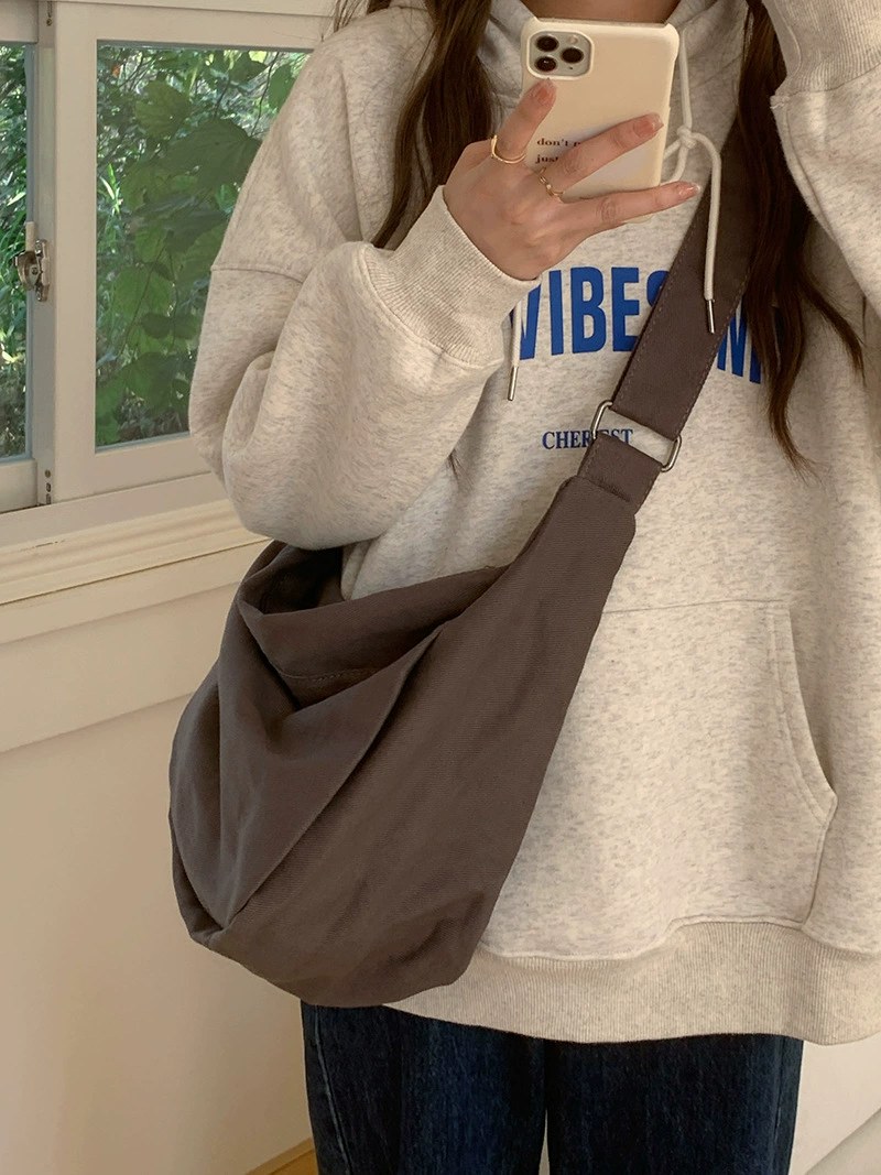 Cotton Canvas Shoulder Bag view 5