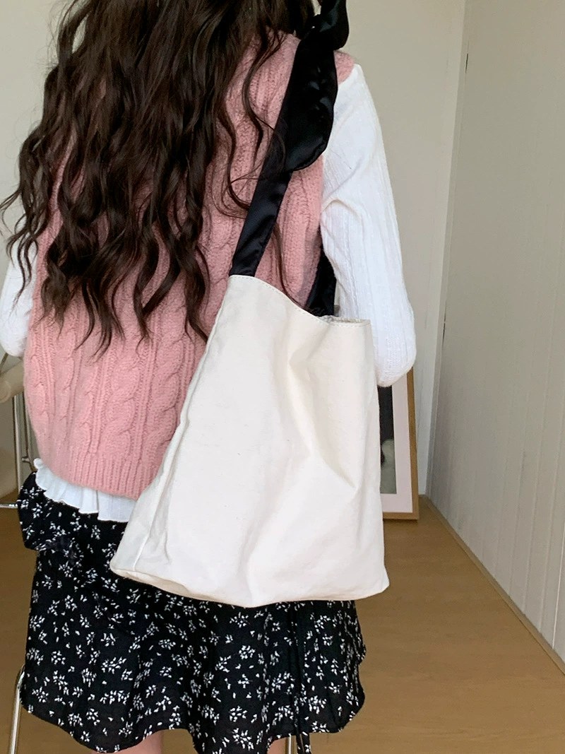 Cotton Canvas Shoulder Bag view 3