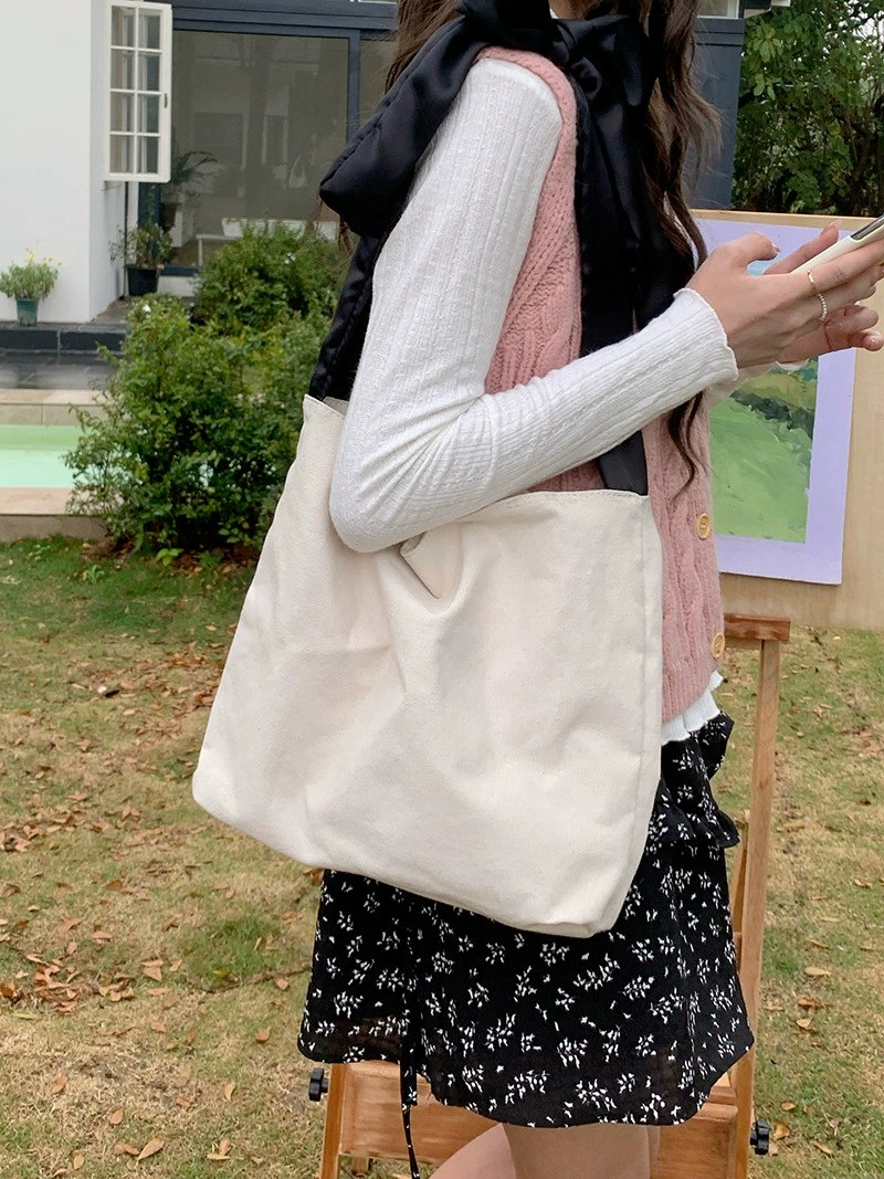 Cotton Canvas Shoulder Bag view 4