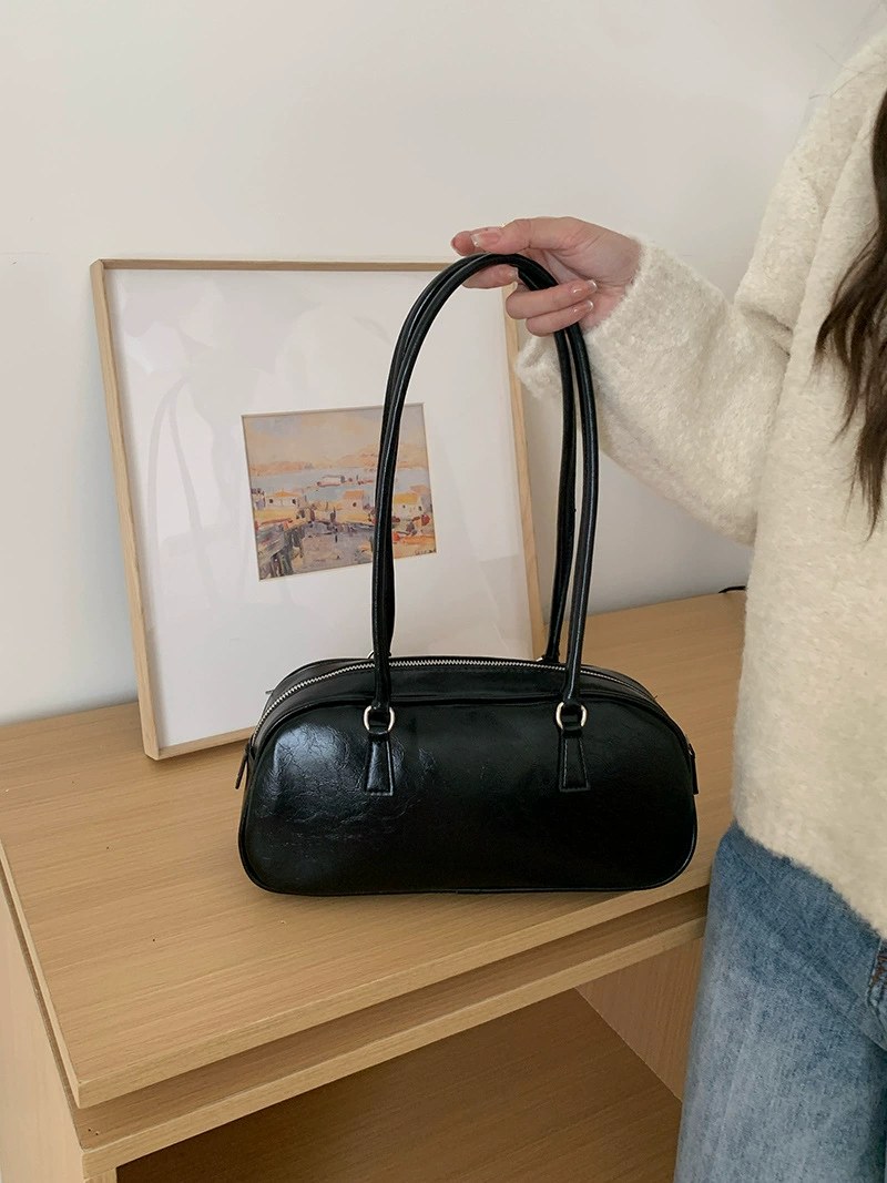 Silver PU Leather Shoulder Bag view 4