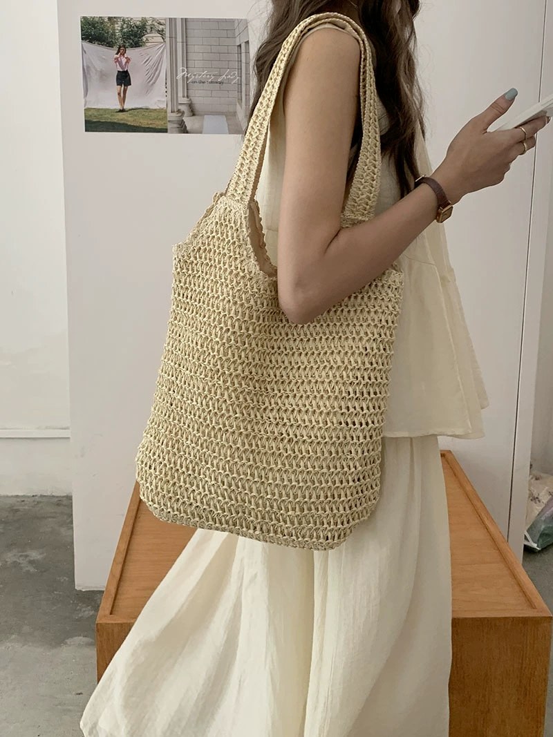 Woven Synthetic Shoulder Bag view 2