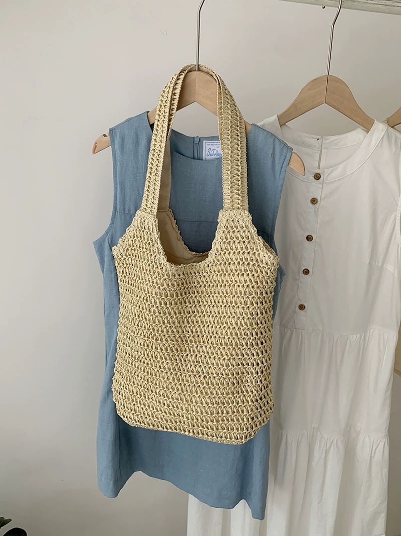 Woven Synthetic Shoulder Bag view 3