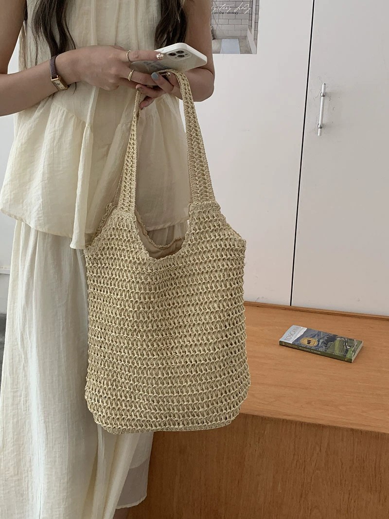 Woven Synthetic Shoulder Bag view 4