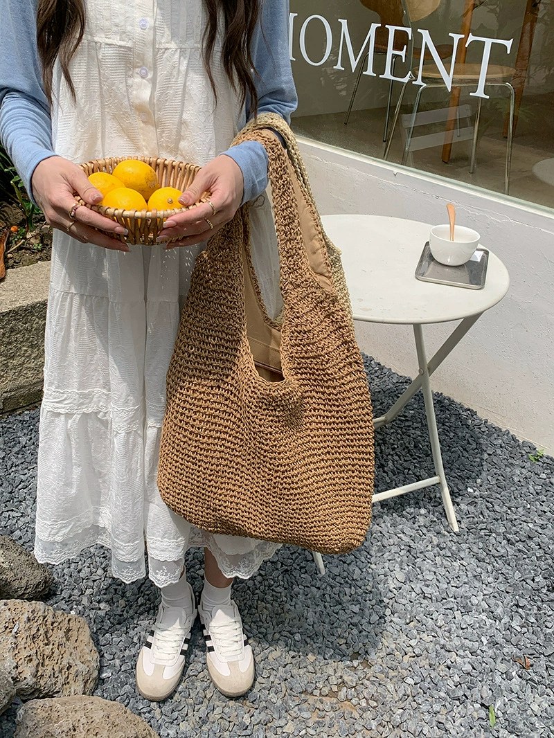 Woven Synthetic Shoulder Bag view 5