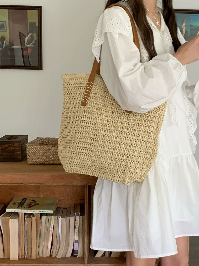Woven Synthetic Shoulder Bag view 3