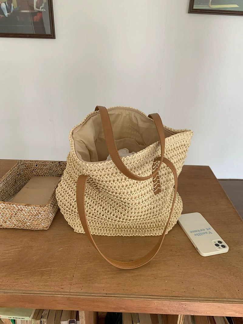 Woven Synthetic Shoulder Bag view 5