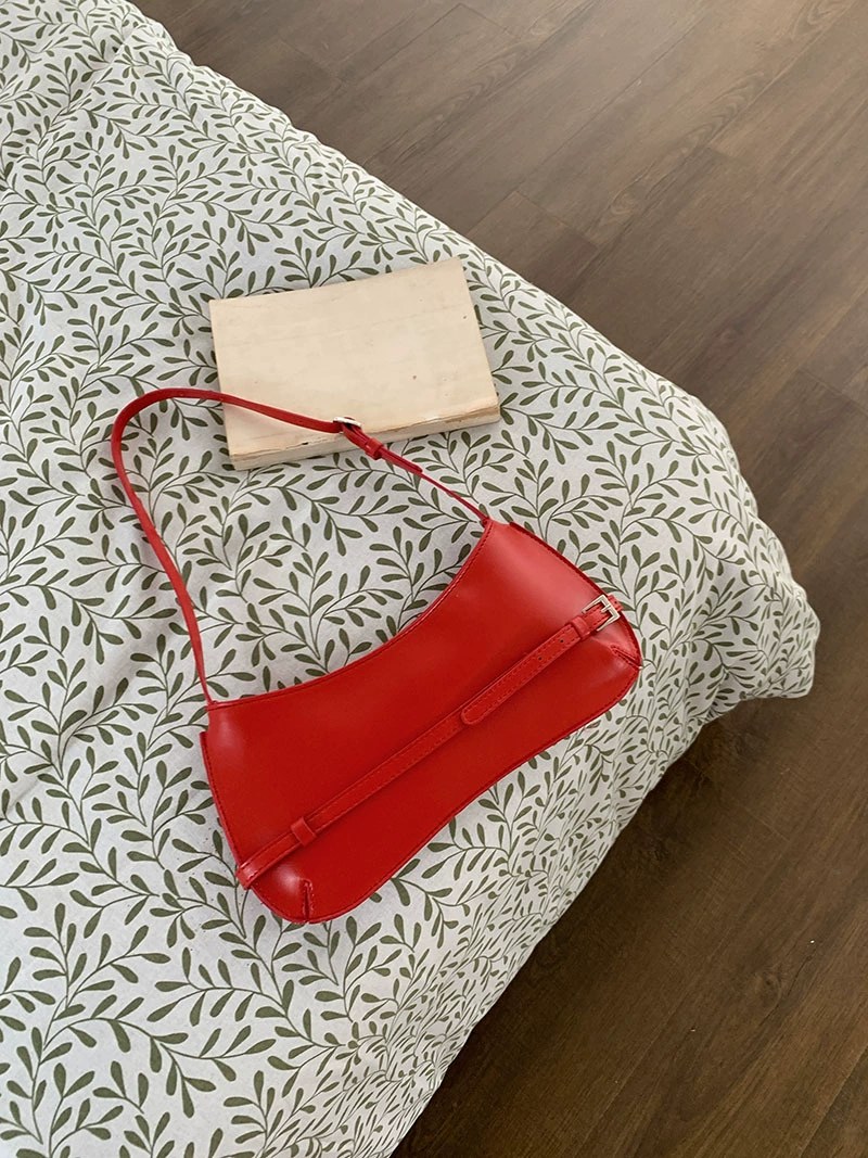 Red PU Leather Shoulder Bag view 2