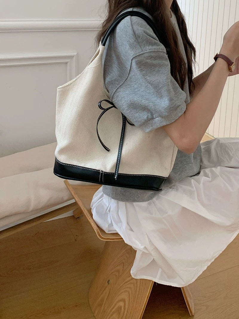 Cotton Canvas Shoulder Bag view 3