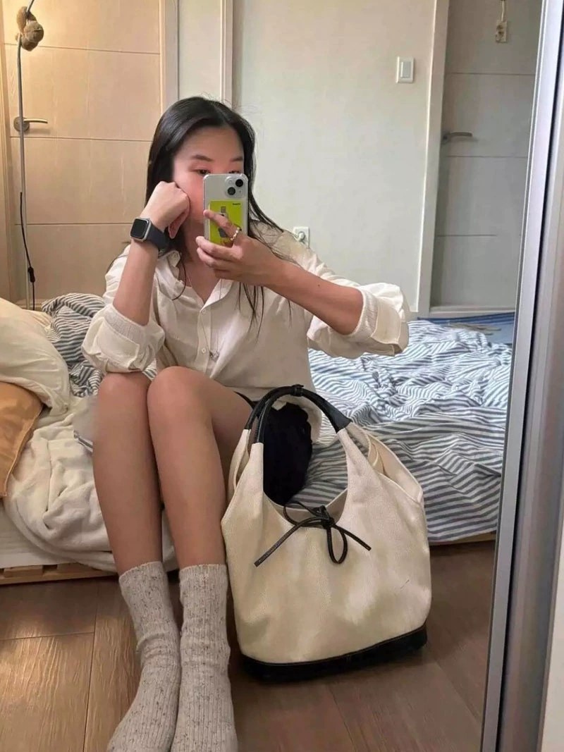 Cotton Canvas Shoulder Bag view 5