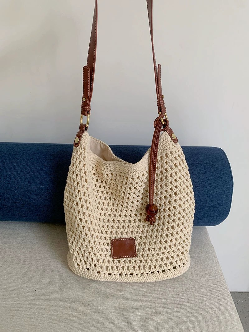 Woven Synthetic Shoulder Bag view 3