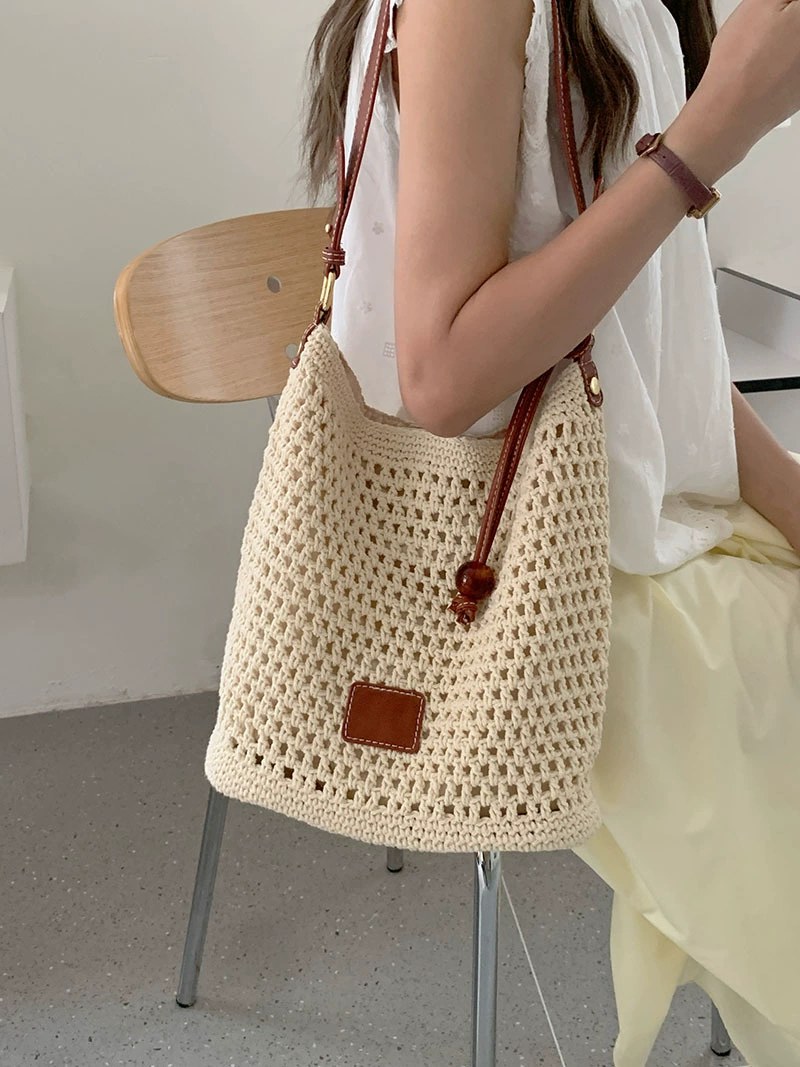 Woven Synthetic Shoulder Bag view 4