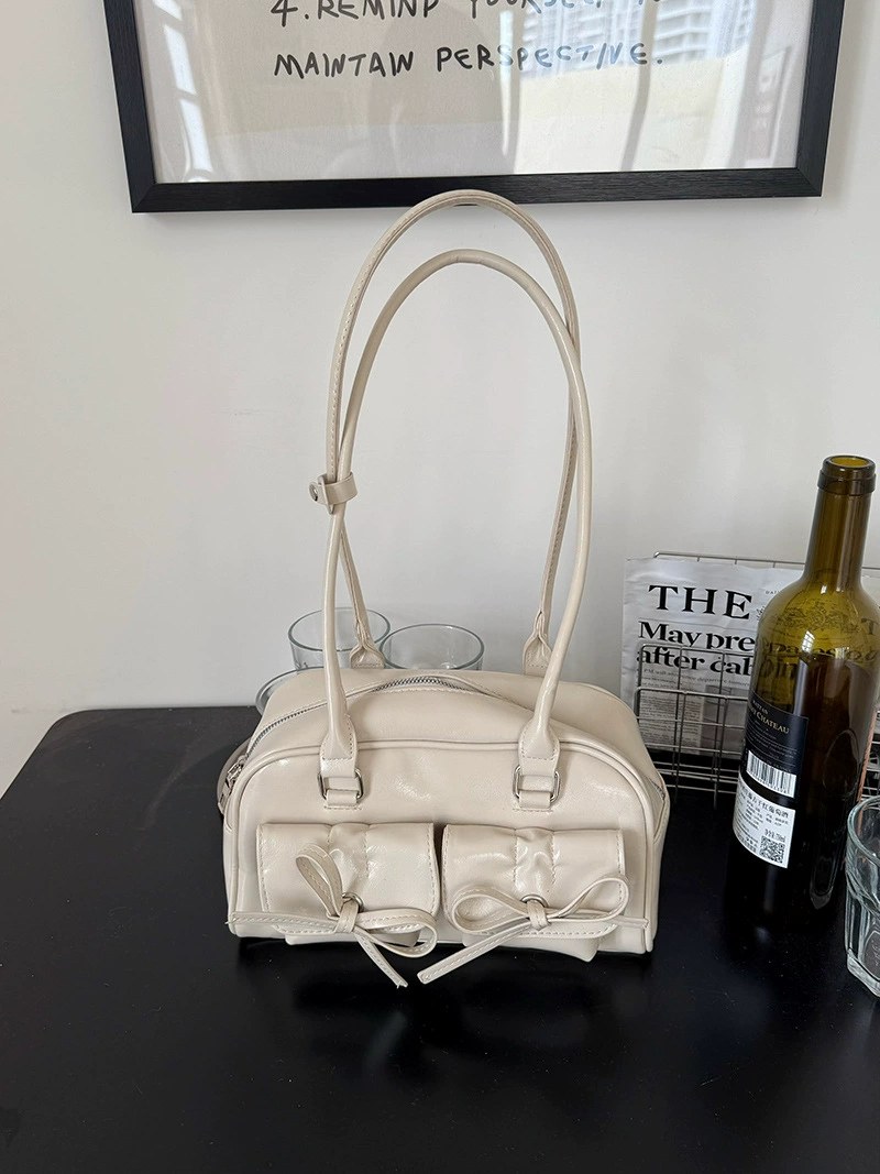 Black PU Leather Shoulder Bag view 5