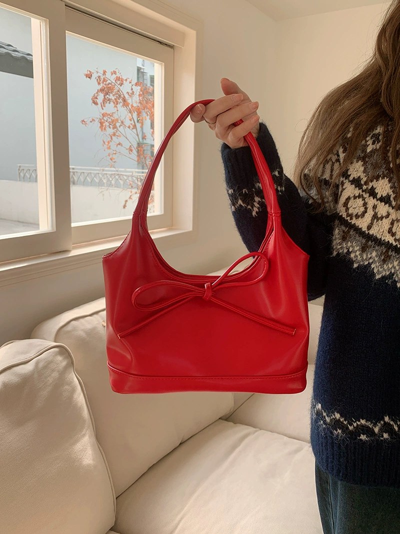 Red PU Leather Shoulder Bag view 2