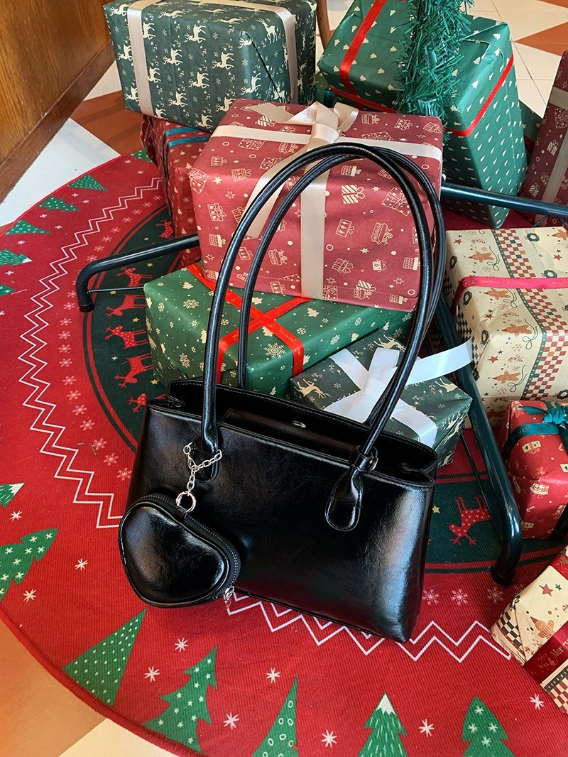 Red PU Leather Shoulder Bag view 4