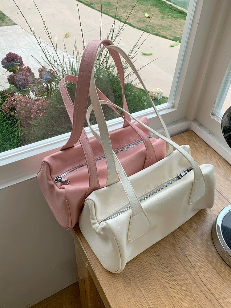Pink PU Leather Shoulder Bag view 5