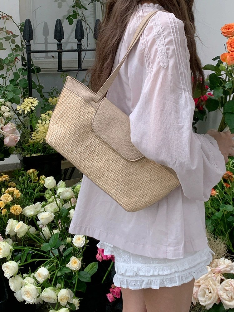 Woven Synthetic Shoulder Bag view 2